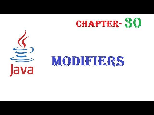 Java Modifiers - Java tutorial - w3Schools - Chapter  30  English