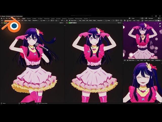 How to Make Anime Girl in Blender  - Ai Hoshino "Oshi no Ko"