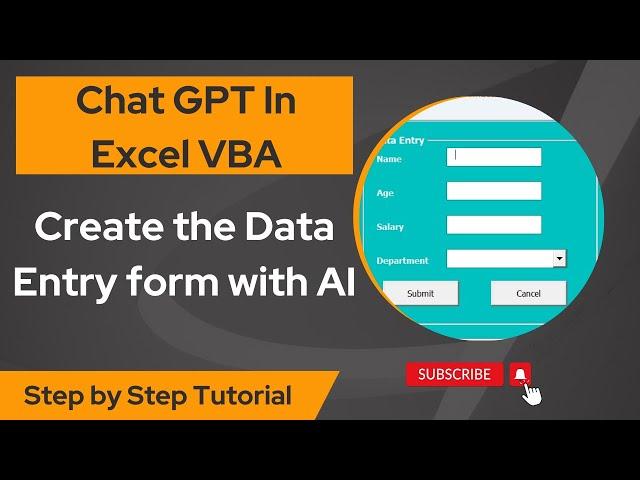 Chat GPT in Excel VBA: Create the Data Entry form with AI