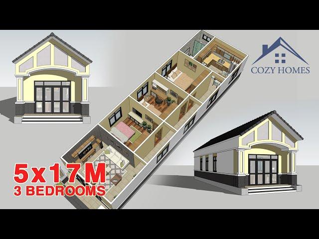 Gợi Ý Mẫu Nhà Cấp 4 Diện Tích 5x17m Với 3 Phòng Ngủ   Cozy Homes