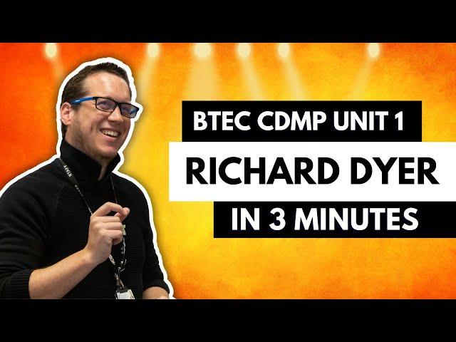 #RichardDyer in 3 Minutes - BTEC Creative Media Unit 1 Media Representations Exam Theory