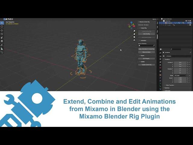 Extend, Combine and Edit Animations from Mixamo in Blender using the Mixamo Blender Rig Plugin