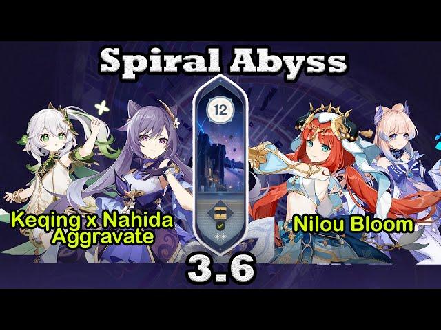 C2 Keqing & C0 Nilou in Spiral Abyss 3.6 | 9 stars | Floor 12