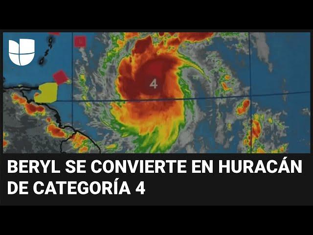 Beryl se convierte en huracán de categoría 4: conoce su trayectoria y qué países del Caribe amenaza