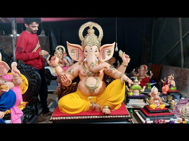 Ganesh idol painting by Anant chougule 2022 ll how to paint ganesha