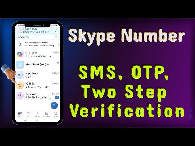 Skype Number works for SMS OTP Two Step verification for Amazon account | Skype Number Cost