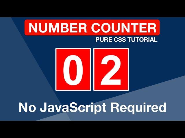 Pure CSS - Number up Counter | Countdown animation only CSS | No javascript/jquery