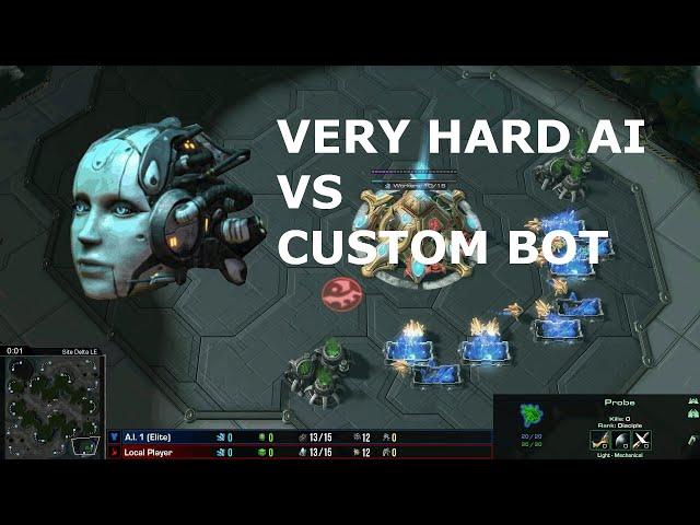 VERY HARD AI VS CUSTOM BOT - SC2 AI