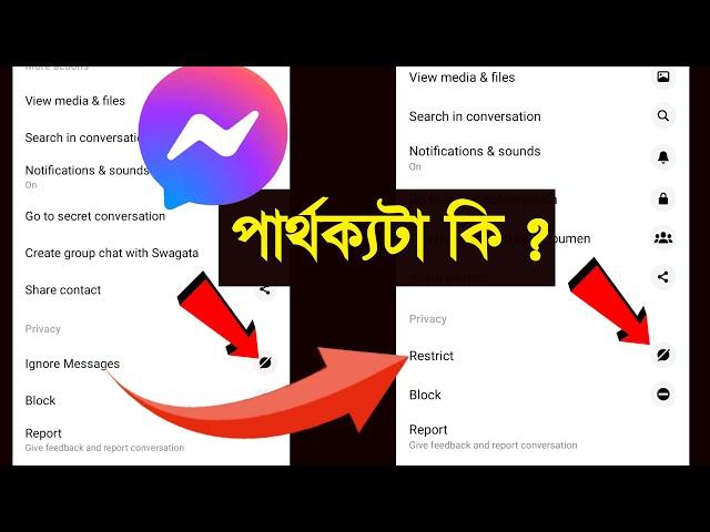 Restrict vs Ignore Messages --  facebook messenger