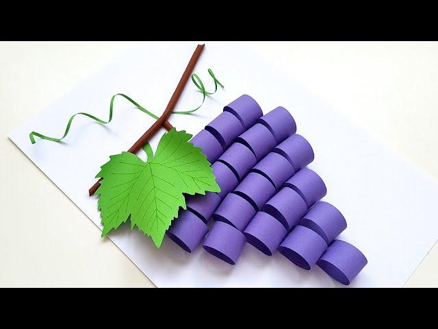 3D Paper Grapes Fall Crafts from Colored Paper DIY