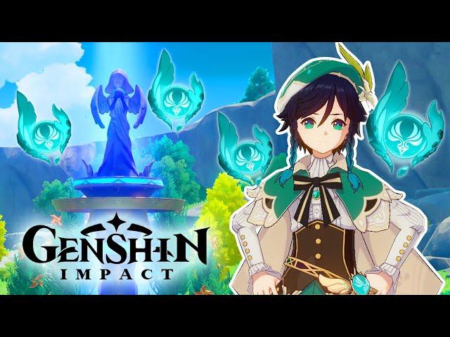 SUBIENDO A NIVEL MÁXIMO LA ESTATUA DE LOS SIETE DE VENTI EN MONDSTADT! - GENSHIN IMPACT