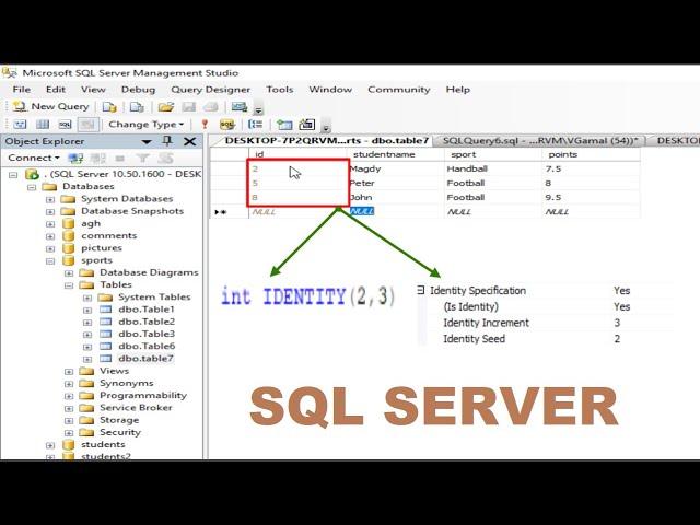 Two ways to create table with AUTO INCREMENT Field in SQL Server