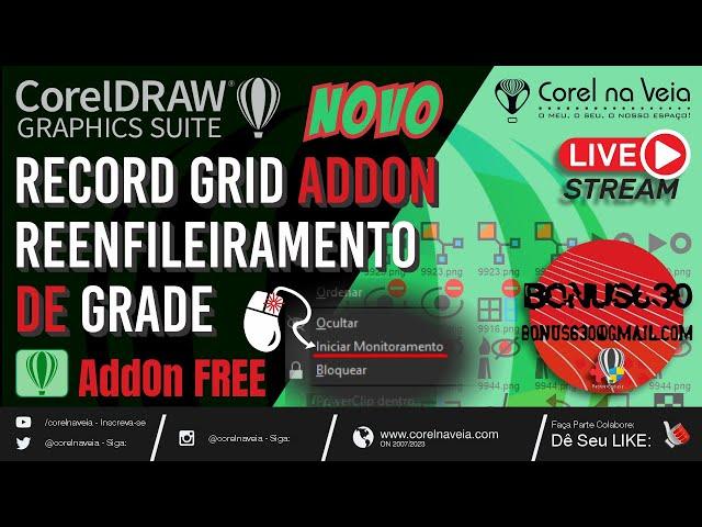 Novo Record Grid AddOn For CorelDRAW Reenfileiramento de Grade @bonus630
