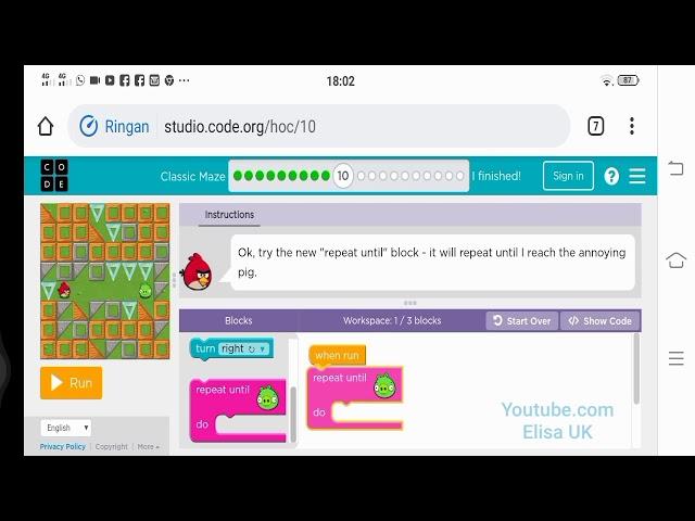 Game Coding Angry Birds || Hour Of Code || Classic Maze Game