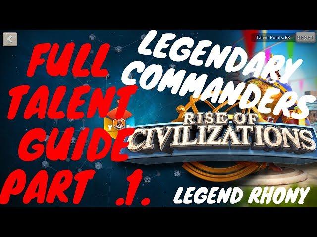 LEGENDARY commander TALENTS PART 1 - [Beginners GUIDE]  - tip's and advice's - Rise of kingdoms