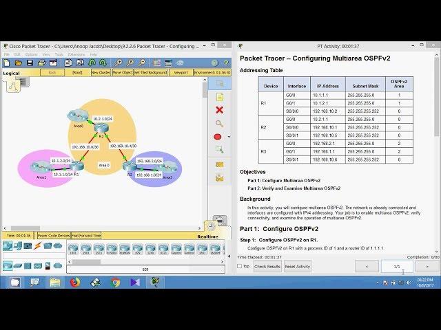 9.2.2.6 Packet Tracer - Configuring Multiarea OSPFv2