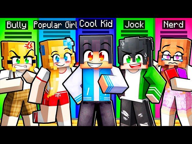 10 FRIENDS on one HIGHSCHOOL BLOCK in Minecraft!