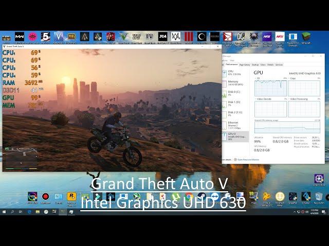 Grand Theft Auto V - Intel UHD 630 - Core i3 9100 - 4GB RAM