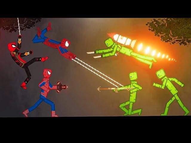 Spiderman Team vs Melon Team (Melon Playground) in People Playground