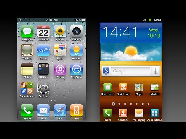 iPhone 4 vs Galaxy S2 UIs (2011)