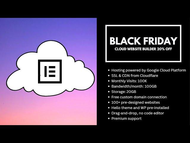 Elementor Pro Black Friday Offer 2022 - Cloud Website Builder Recommended [Web Hosting Included] 