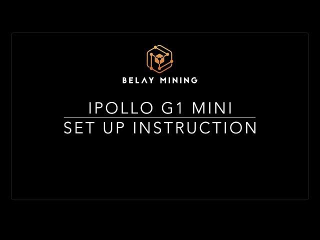 G1 mini set up instruction