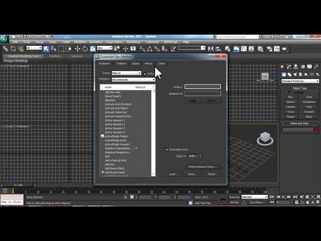 Set keyboard shortcuts in 3dsmax