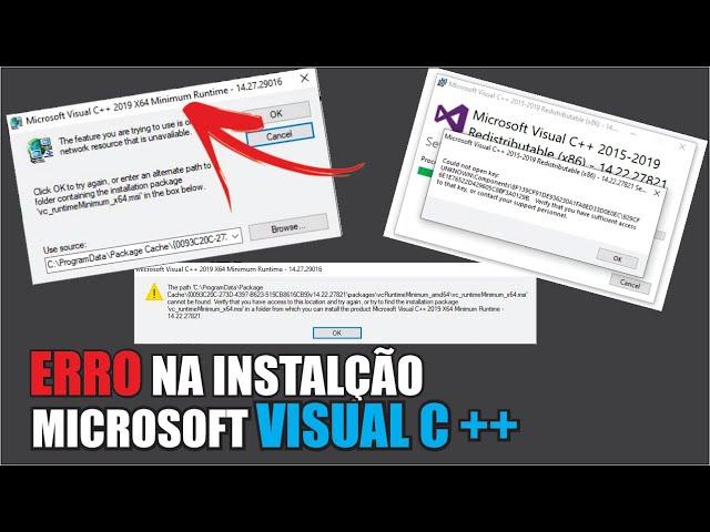 ERRO MICROSOFT VISUAL C++ 2010,2013,2015,2017,2019 64x e 86x | Minimum Runtime COMO RESOLVER