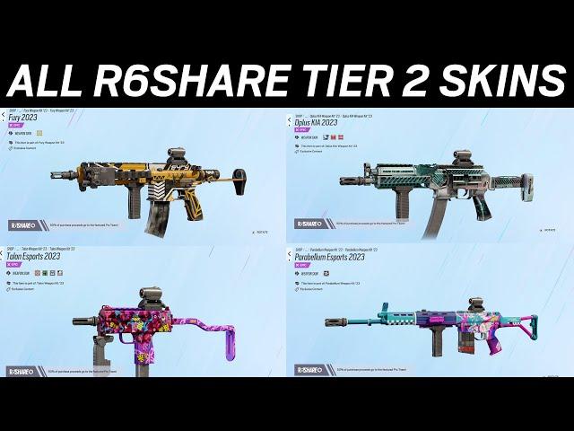 ALL TIER 2 R6 SHARE SKINS! - Rainbow Six Siege