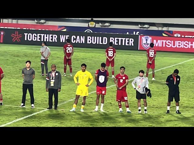 WAJAH HARU PEMAIN TIMNAS NYANYI ANTHEM TANAH AIRKU USAI KALAH VS FILIPINA DAN TERSINGKIR DI AFF CUP