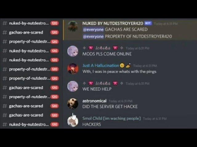 Nuking Arinxia's discord server (2500 members)