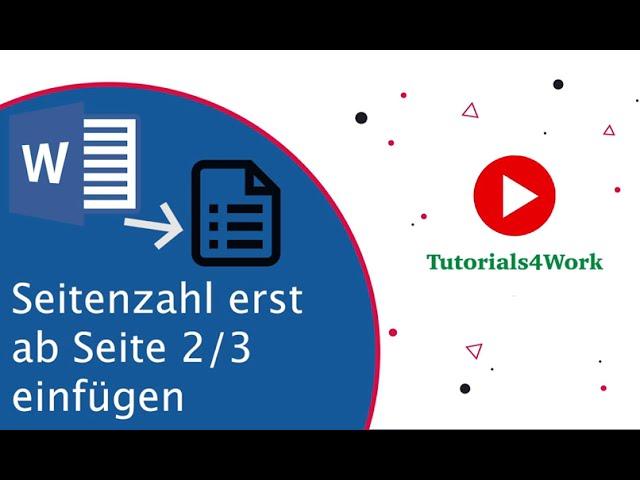 Seitenzahlen erst ab Seite 3 beginnen – Word-Tutorial Hausarbeit Bewerbung