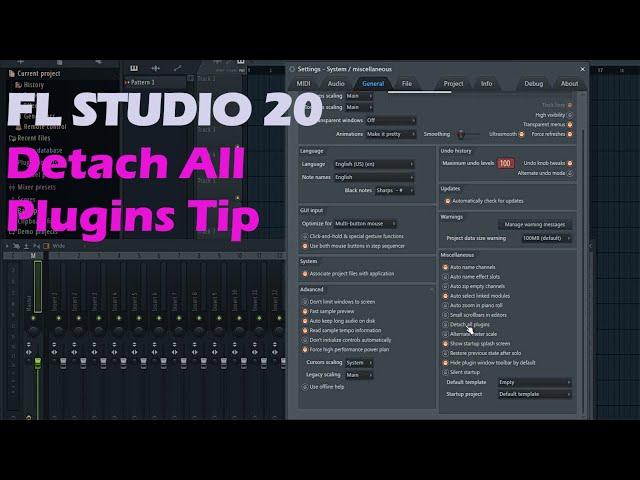 FL Studio 20 - Detach All Plugins Tip