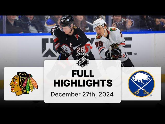 NHL Highlights | Blackhawks vs. Sabres | December 27, 2024