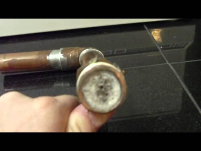Clogged Hot Water Pipe Example From Water Heater Outlet to House