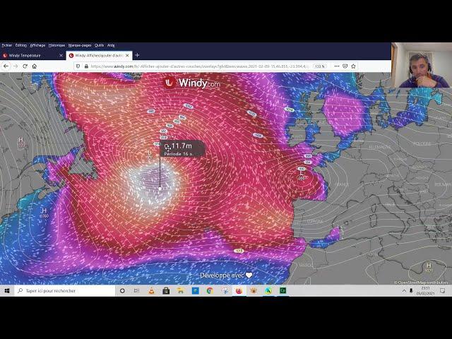 routage météo et analyse d'une situation météorologique avec windy et qtVlm