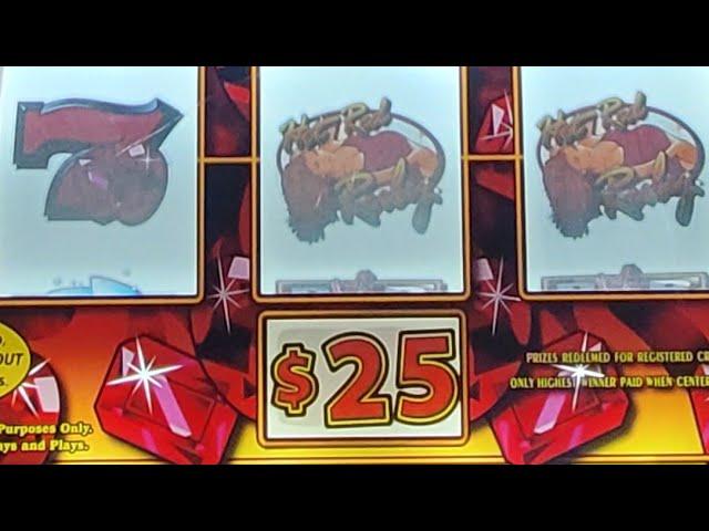 $25 HOT RED RUBY with first spin MASSIVE Jackpot & session of other VGT slot machine's. #slot #vgt