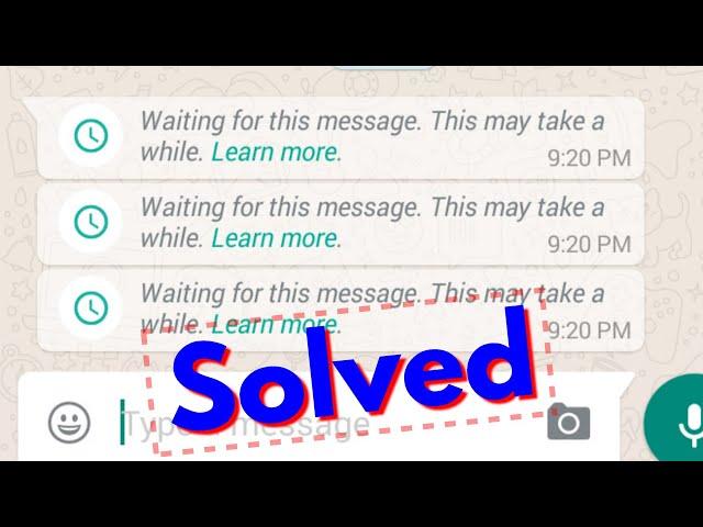 Fix waiting for this message this may take a while|Whatsapp Error