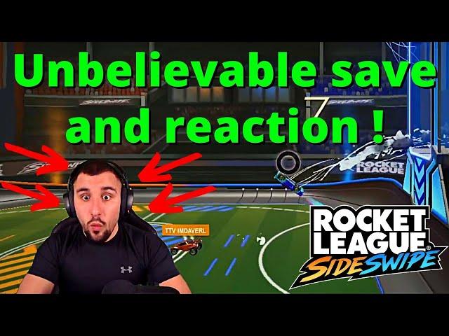 Unbelievable Save and reaction in Rocket League Sideswipe ! Funny reaction on stream ! #shorts