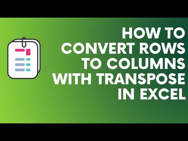 Convert rows to columns in excel | Transpose in excel