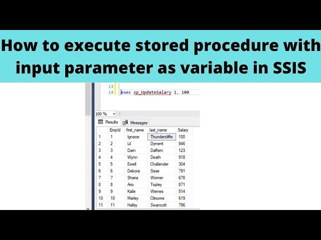 29 How to execute stored procedure with input parameter as variable in SSIS