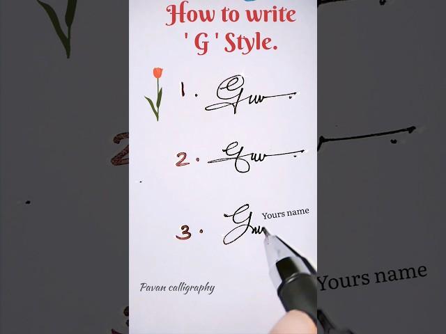 How to write 'G' letter Signature #cursive #calligraphy #signature #shorts