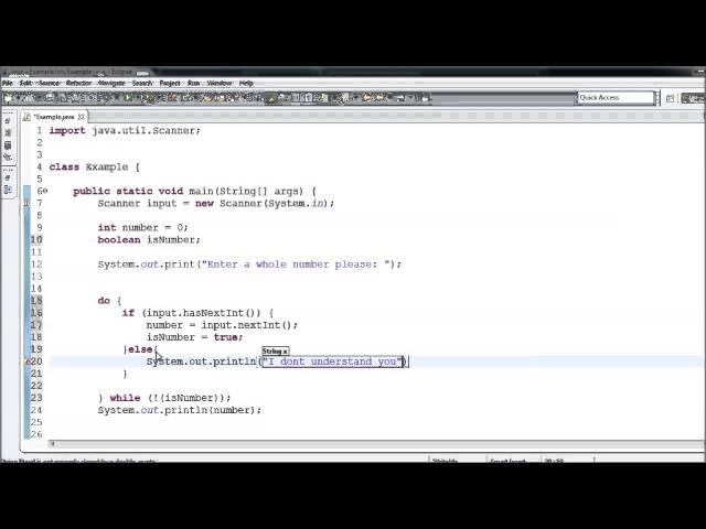 Java Tutorial - 11 - Validating User Input