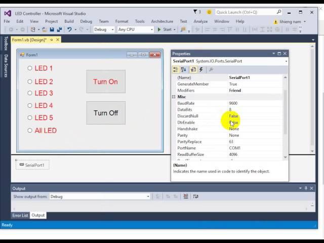 Visual Basic Control Arduino Turn On or OFF LED Tutorial 4