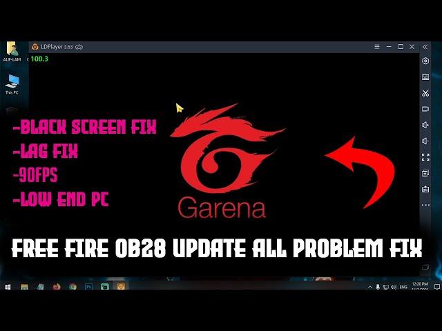 How to fix Free Fire OB28 Black Screen Problem on LD PLAYER | 90FPS And Lag Fix Settings!!!