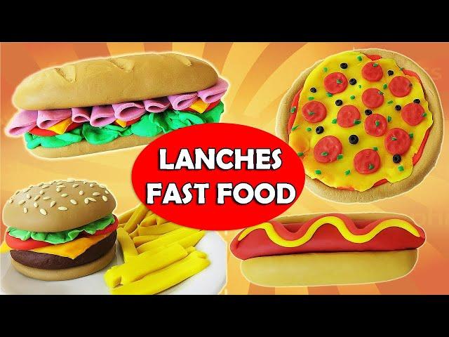 FAST FOOD COMPILATION  PLAY DOH, POLYMER CLAY, FONDANT MINIATURE TUTORIAL DIY 