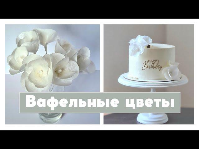 Вафельные цветы для торта. Вафельная флористика. #декор #кондитер #декорторта