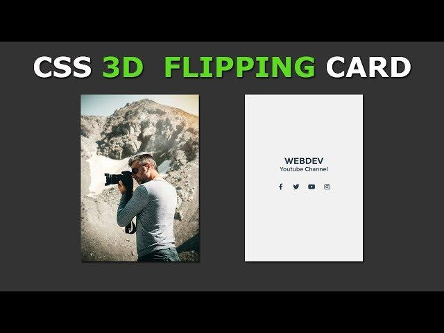 CSS 3D Flipping Card Hover Effect - Pure CSS 3D Image Flip Effects On Hover - Tutorial