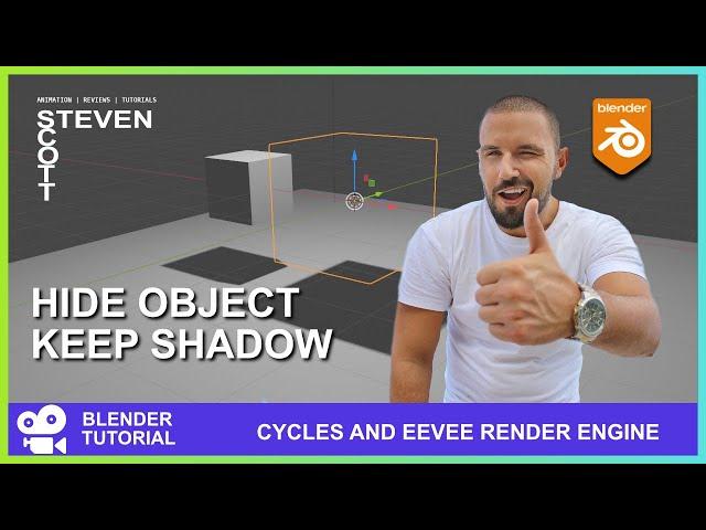 Blender Tutorial: Hide Object from Render but keep shadow "Cycles and Eevee"