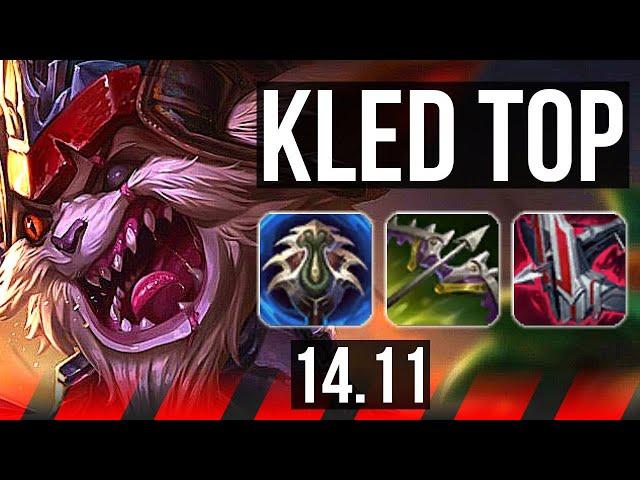 KLED vs VOLIBEAR (TOP) | 6 solo kills, 1400+ games, 11/3/10, Godlike | EUW Diamond | 14.11